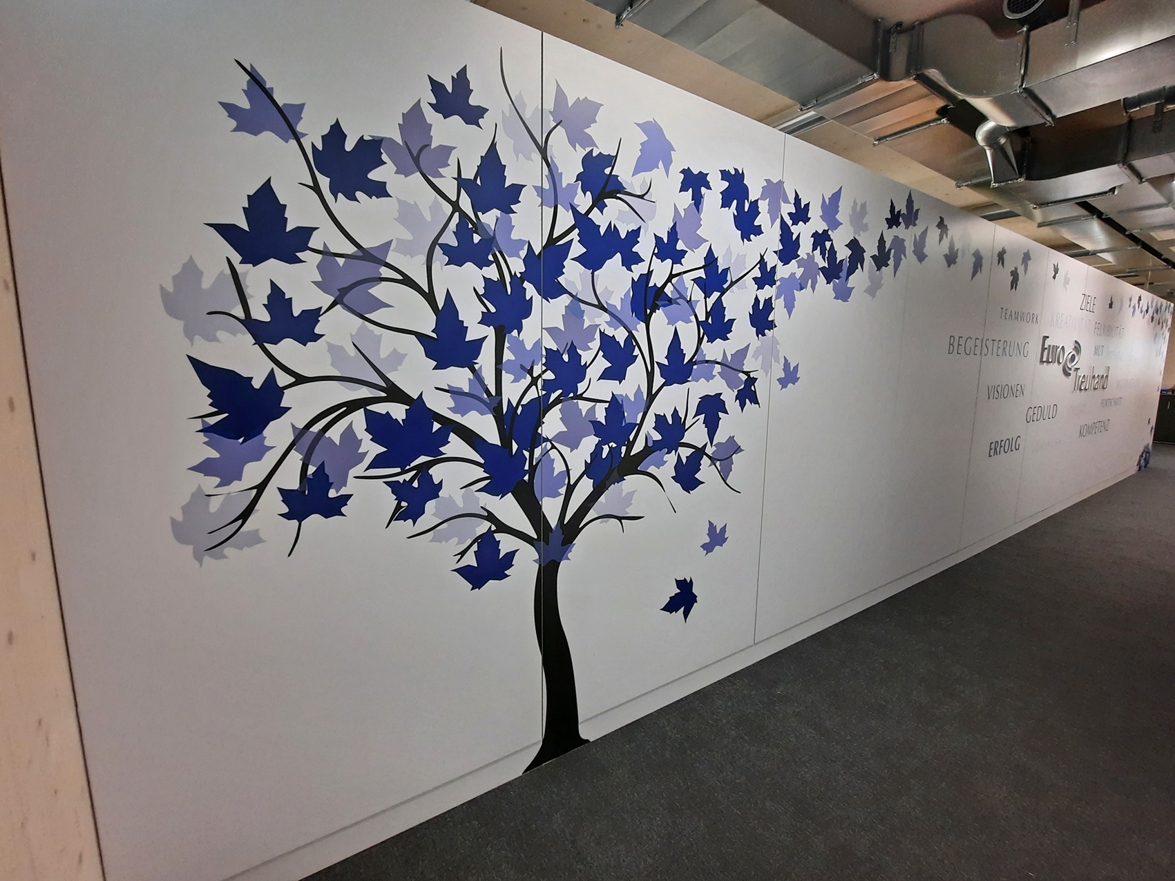 Wandbeschriftung auf Rückwand